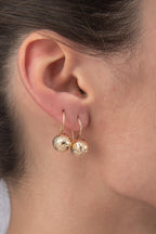 14ct Gold Sparkling Euroball Earrings ( Medium )