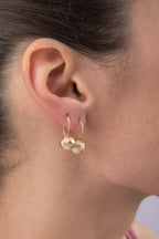 14ct Gold Sparkling Euroball Earrings ( Medium )