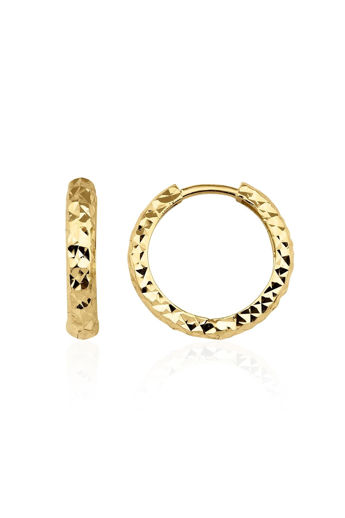 14ct Gold Sparkling Hoop Earring 4