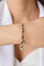 14ct Gold Sparkling Twisted Bracelet