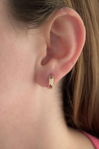 14ct Gold Sparkly Hoop Earrings