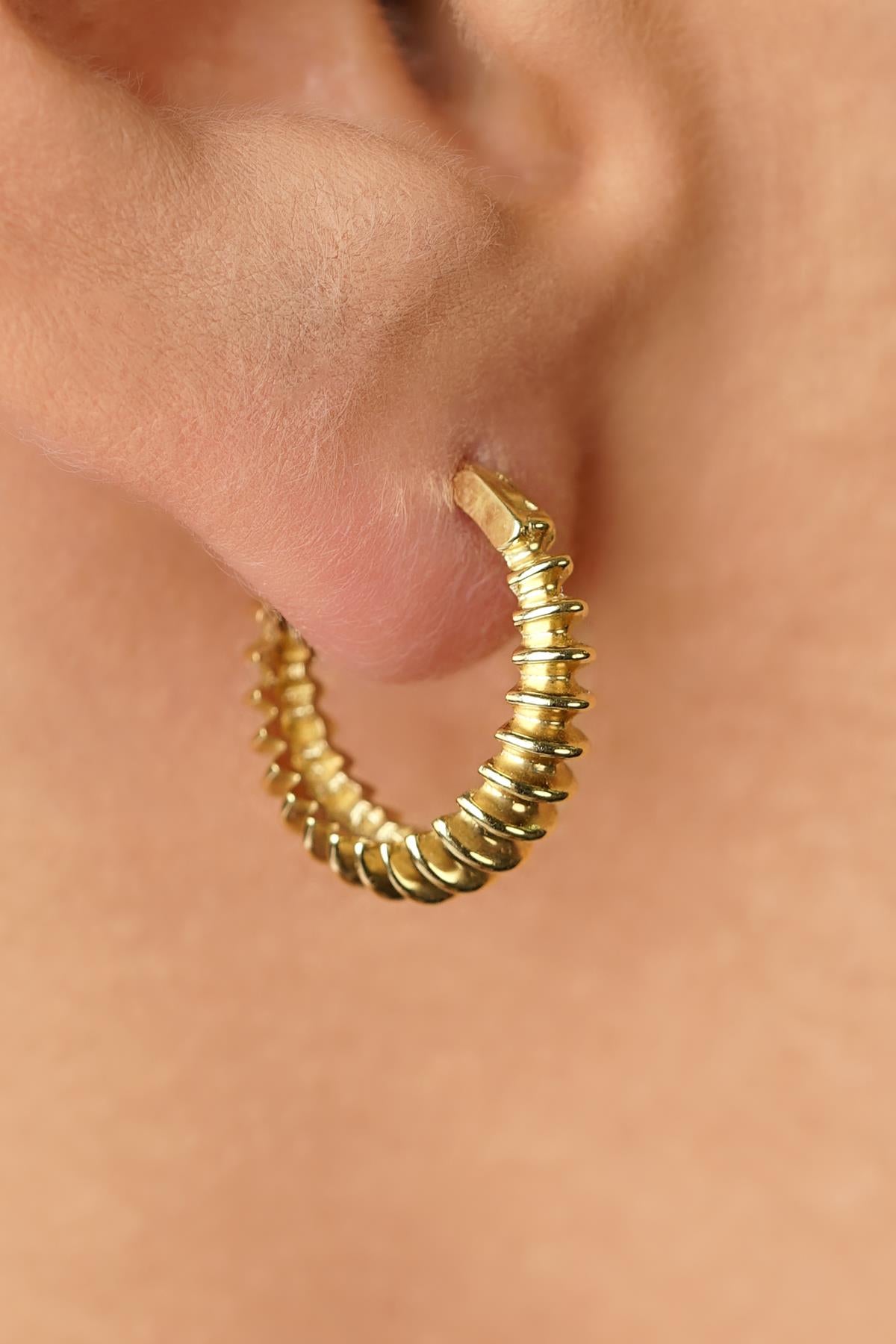 14ct Gold Spiral Hoop Earrings