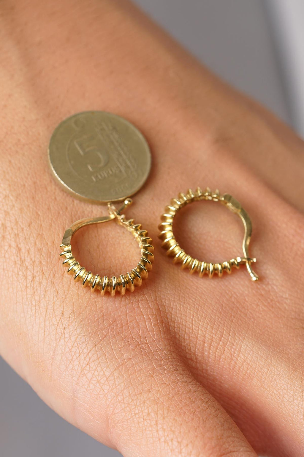 14ct Gold Spiral Hoop Earrings