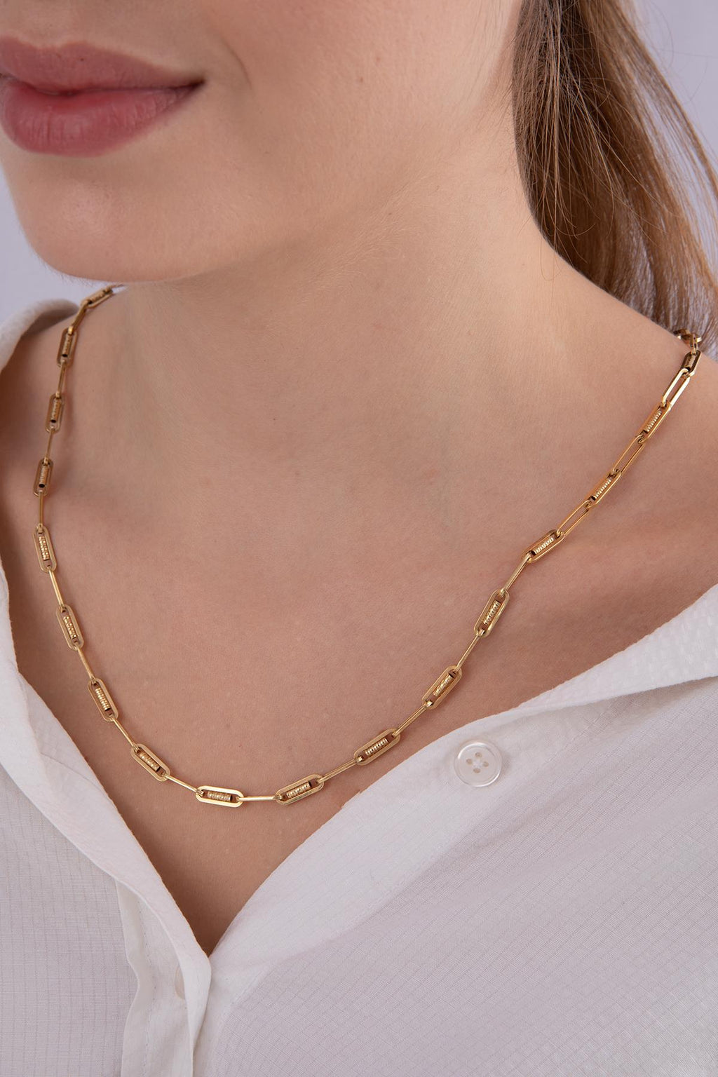 14ct Gold Spiral Paperclip Chain