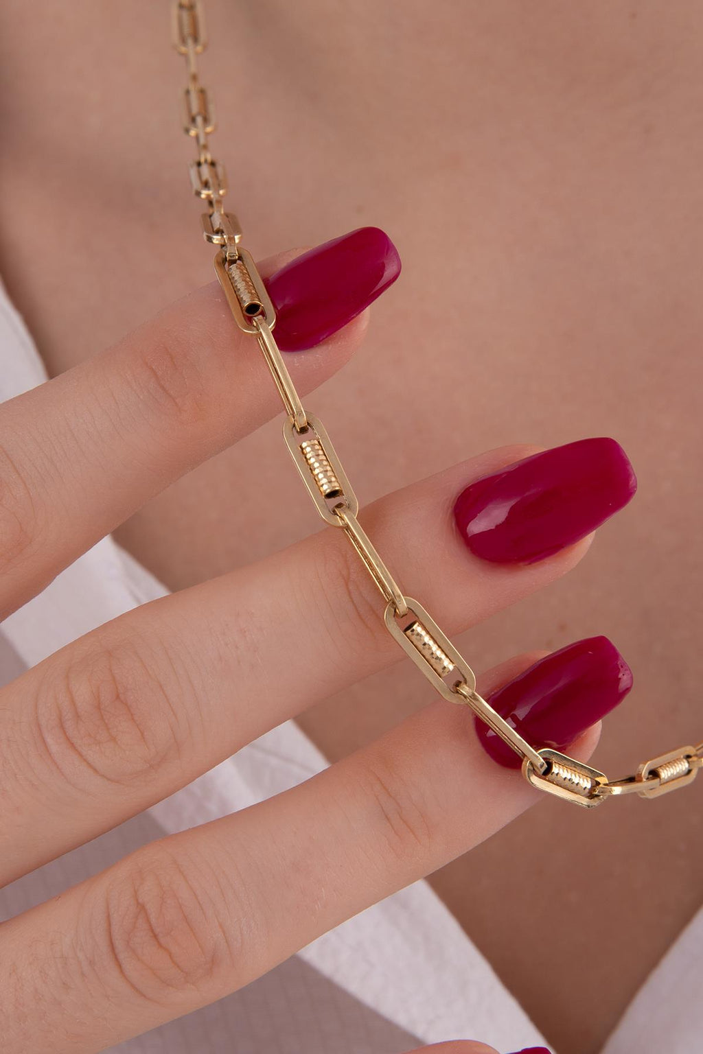 14ct Gold Spiral Paperclip Chain