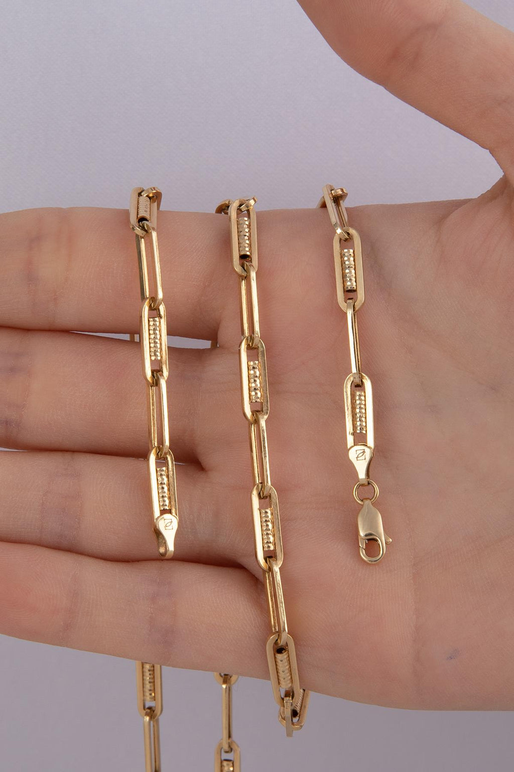 14ct Gold Spiral Paperclip Chain