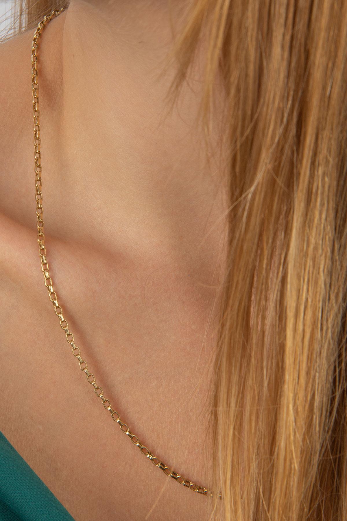 14K Gold Square Rolo Chain