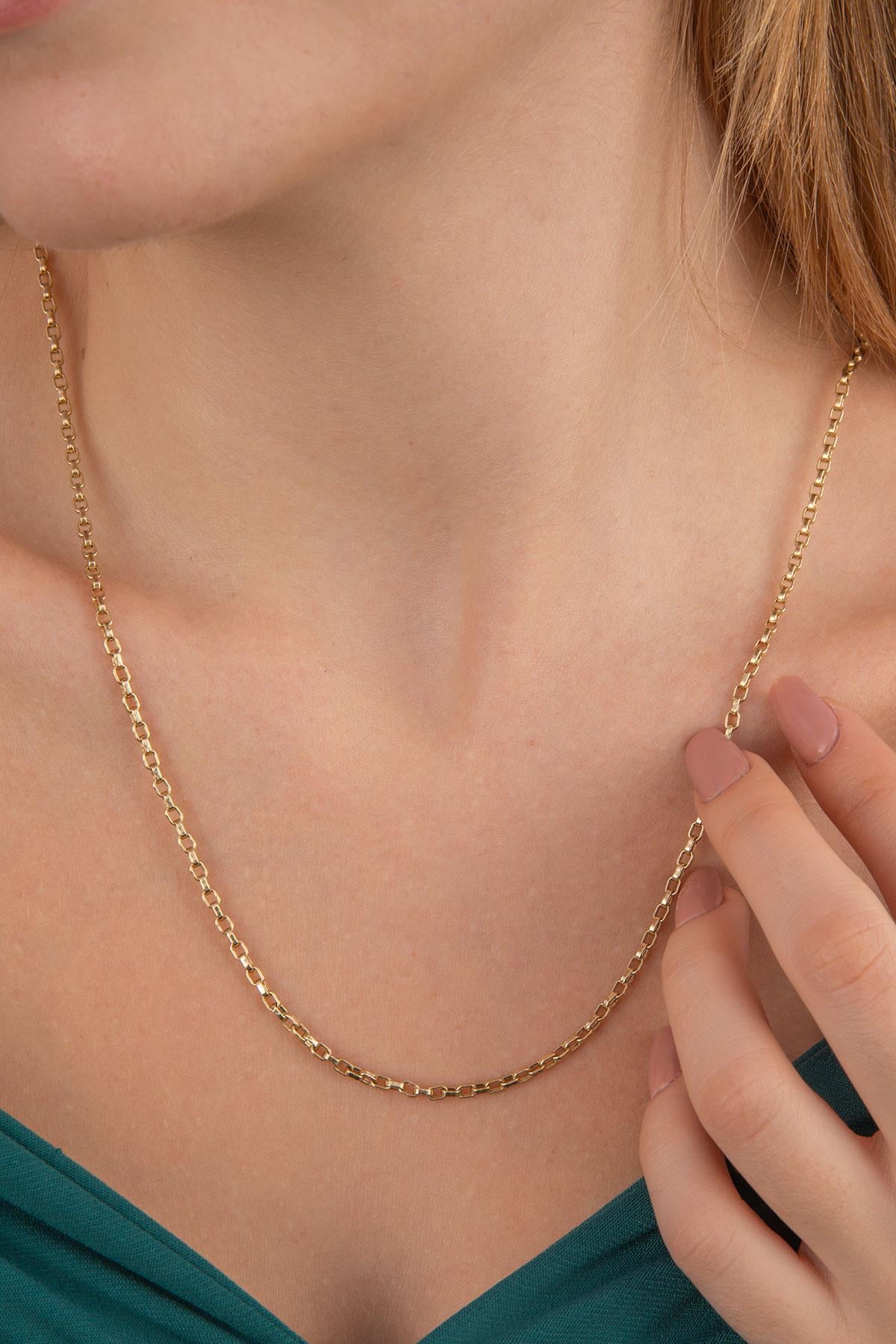 14K Gold Square Rolo Chain