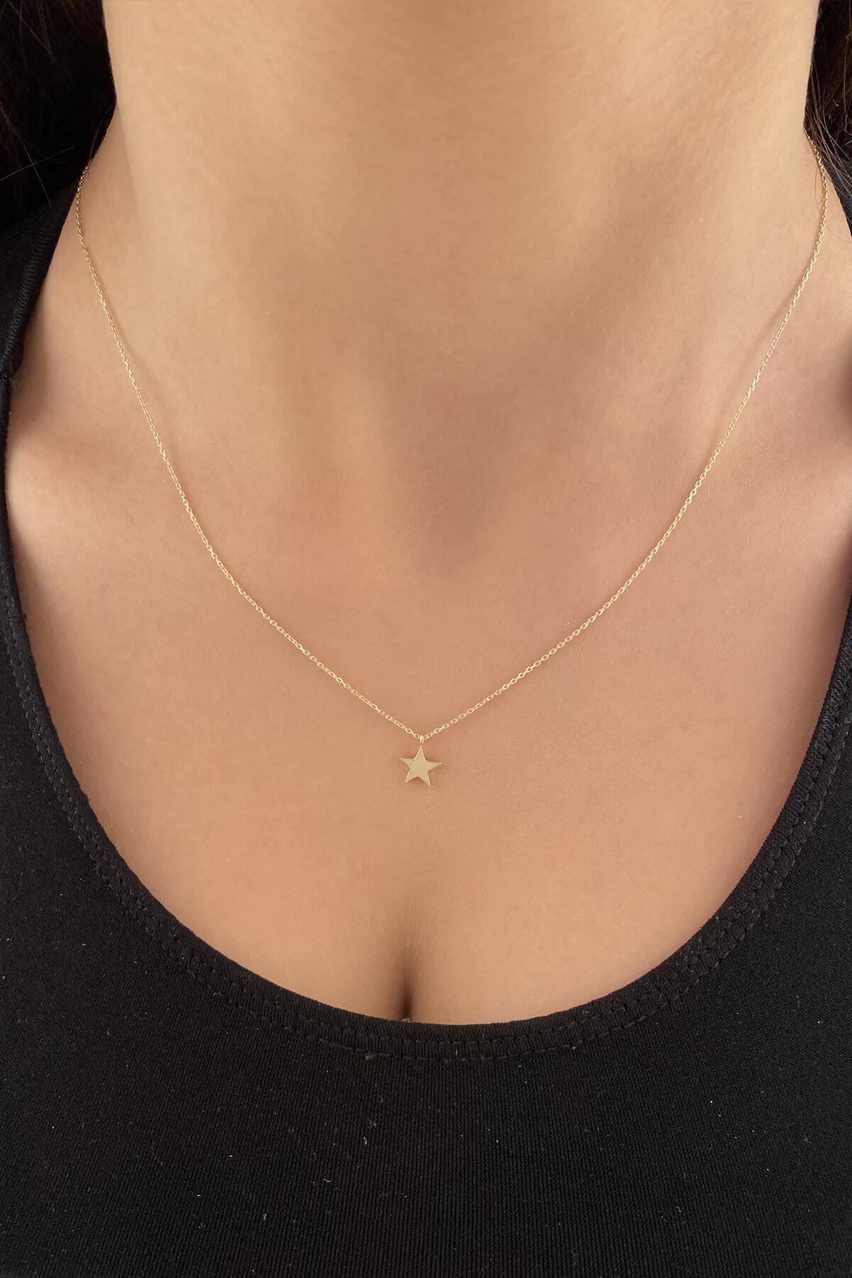 14K Gold Star Charm Necklace