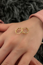 14ct Gold Star Row Huggie Earrings