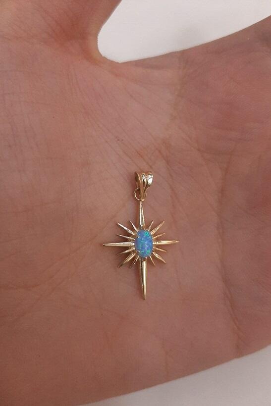 14ct Gold Starburst Charm