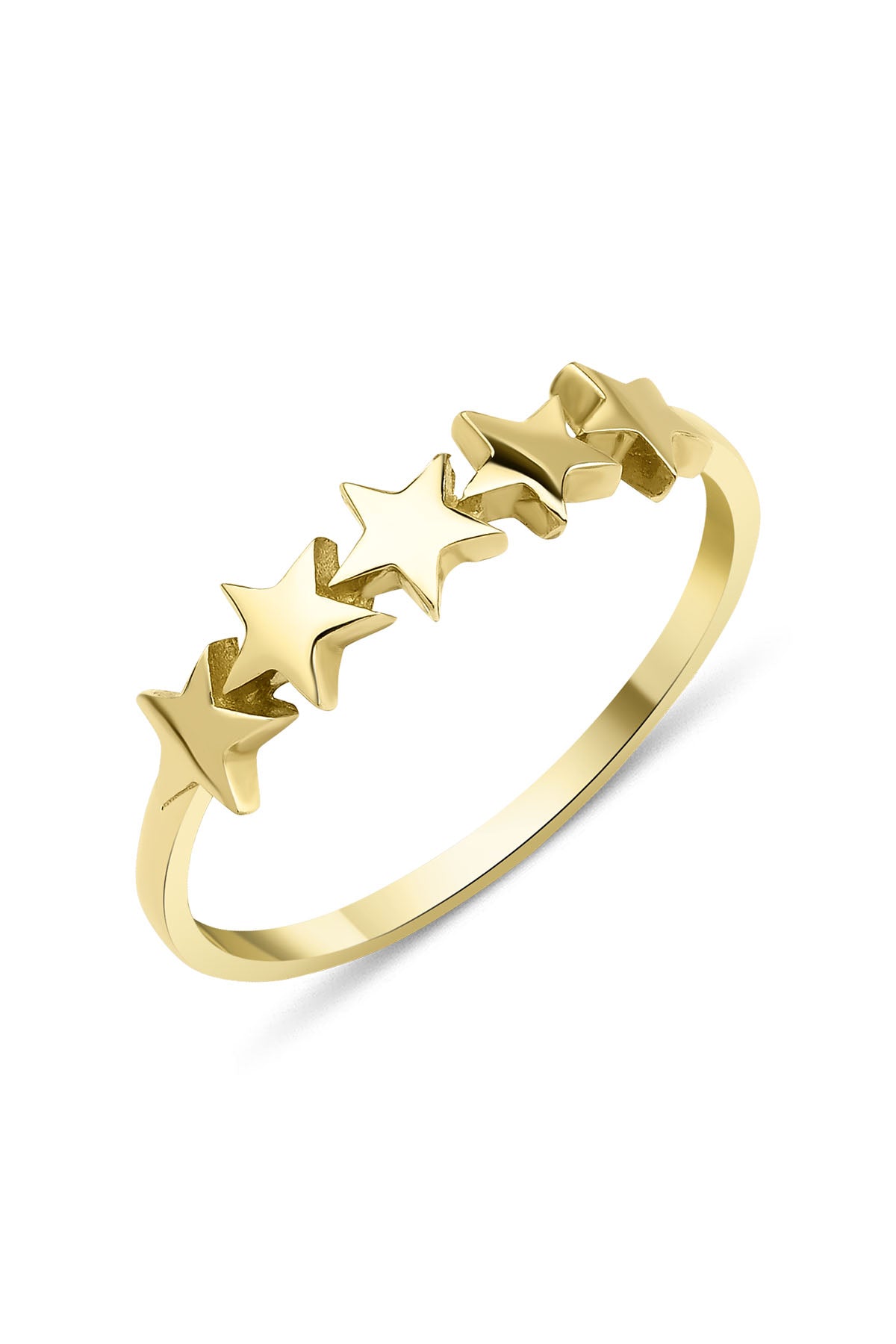 14ct Gold Stars Row Ring