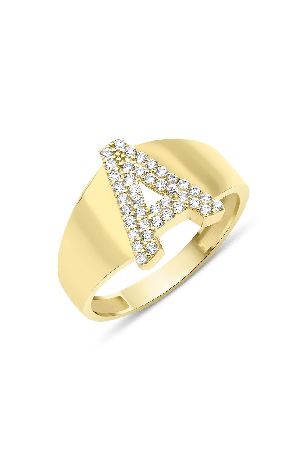 14ct Gold Stone A Initial Ring