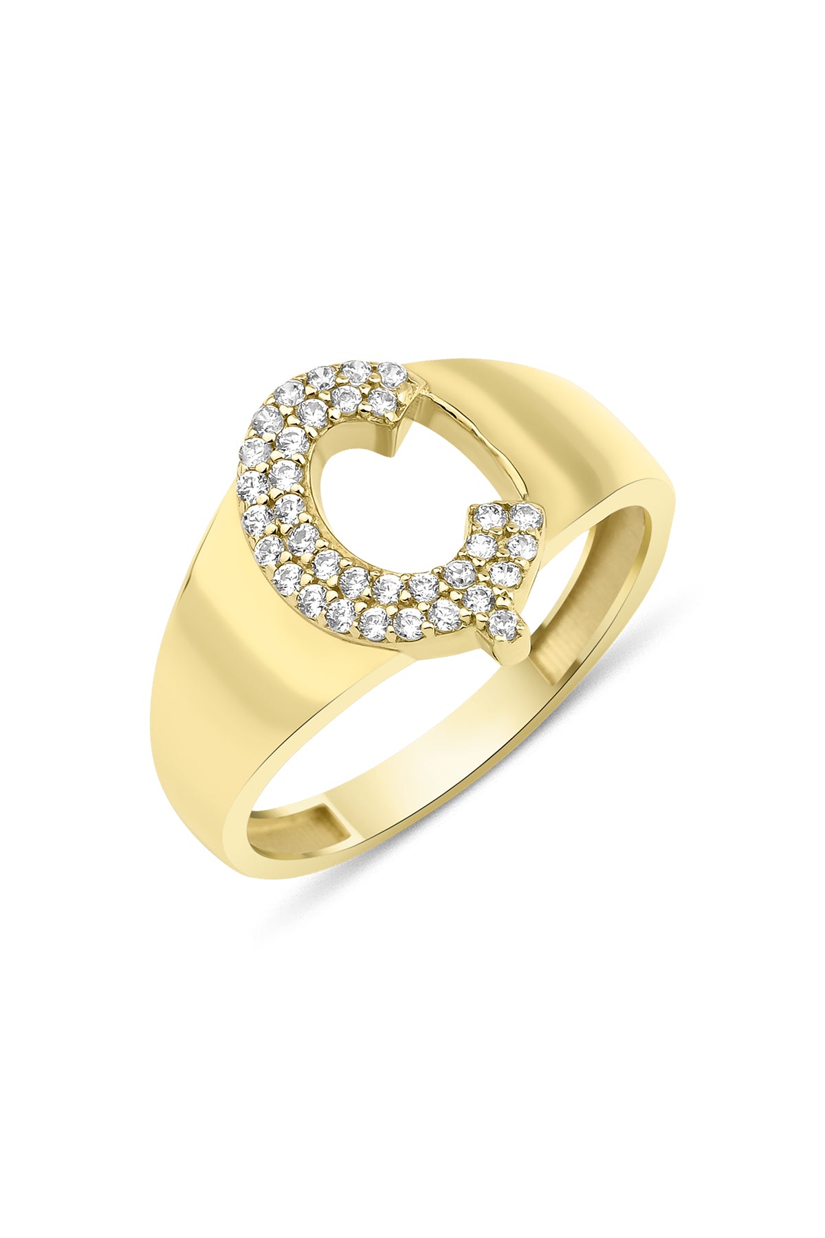 14ct Gold Stone Ç Initial Ring