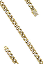 14ct Gold Stone Curb Cuban Bracelet
