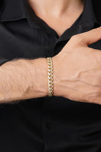 14ct Gold Stone Curb Cuban Bracelet