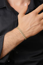 14ct Gold Stone Curb Cuban Bracelet