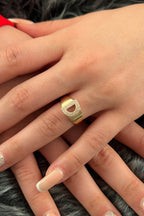 14ct Gold Stone D Initial Ring