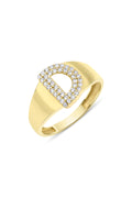 14ct Gold Stone D Initial Ring