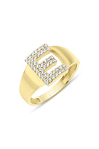 14ct Gold Stone E Initial Ring