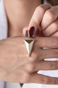 14ct Gold Stone Edged Triangle Pendant