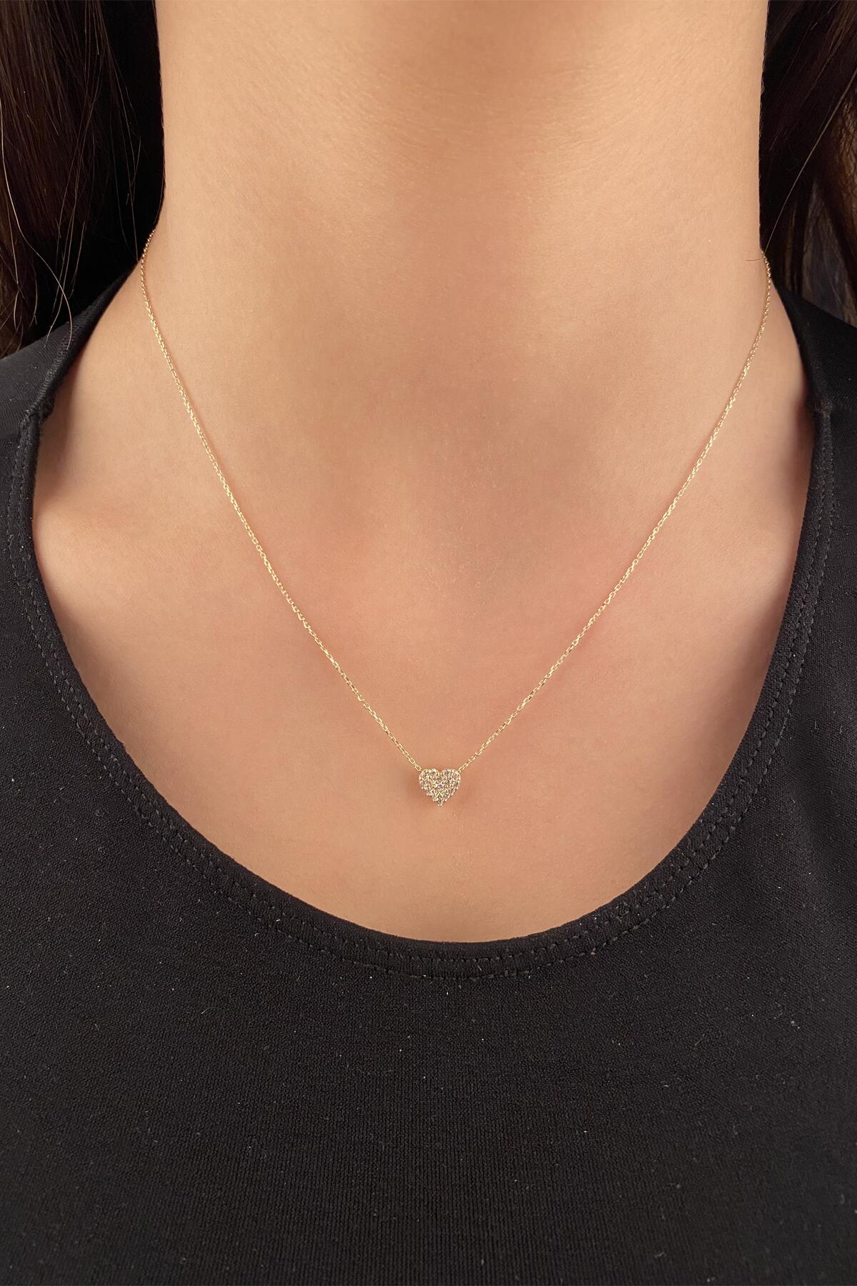 14ct Gold Stone Heart Necklace  2