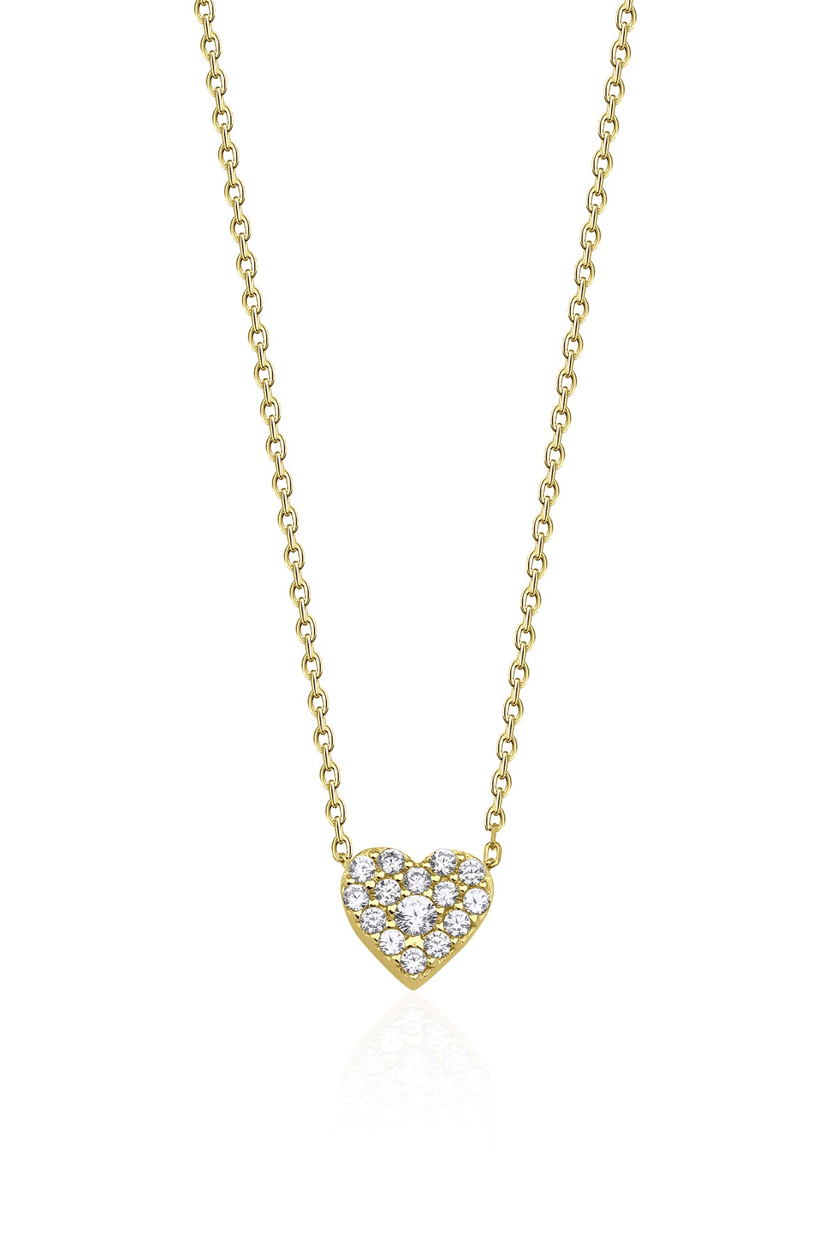 14K Gold Stone Heart Necklace