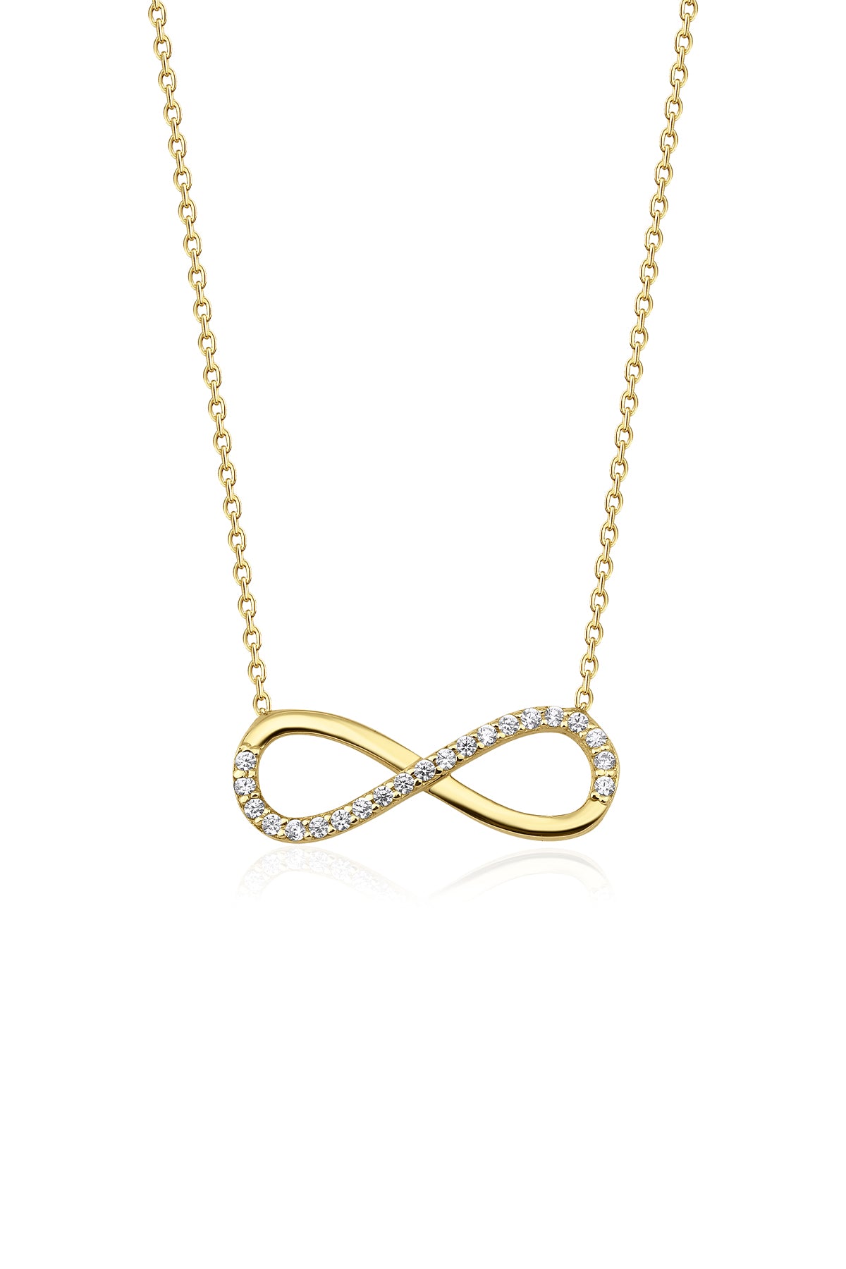 14ct Gold Stone İnfinity Necklace