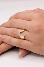 14ct Gold Stone J Initial Ring
