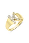 14ct Gold Stone K Initial Ring