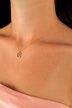 14ct Gold Stone N Initial Necklace