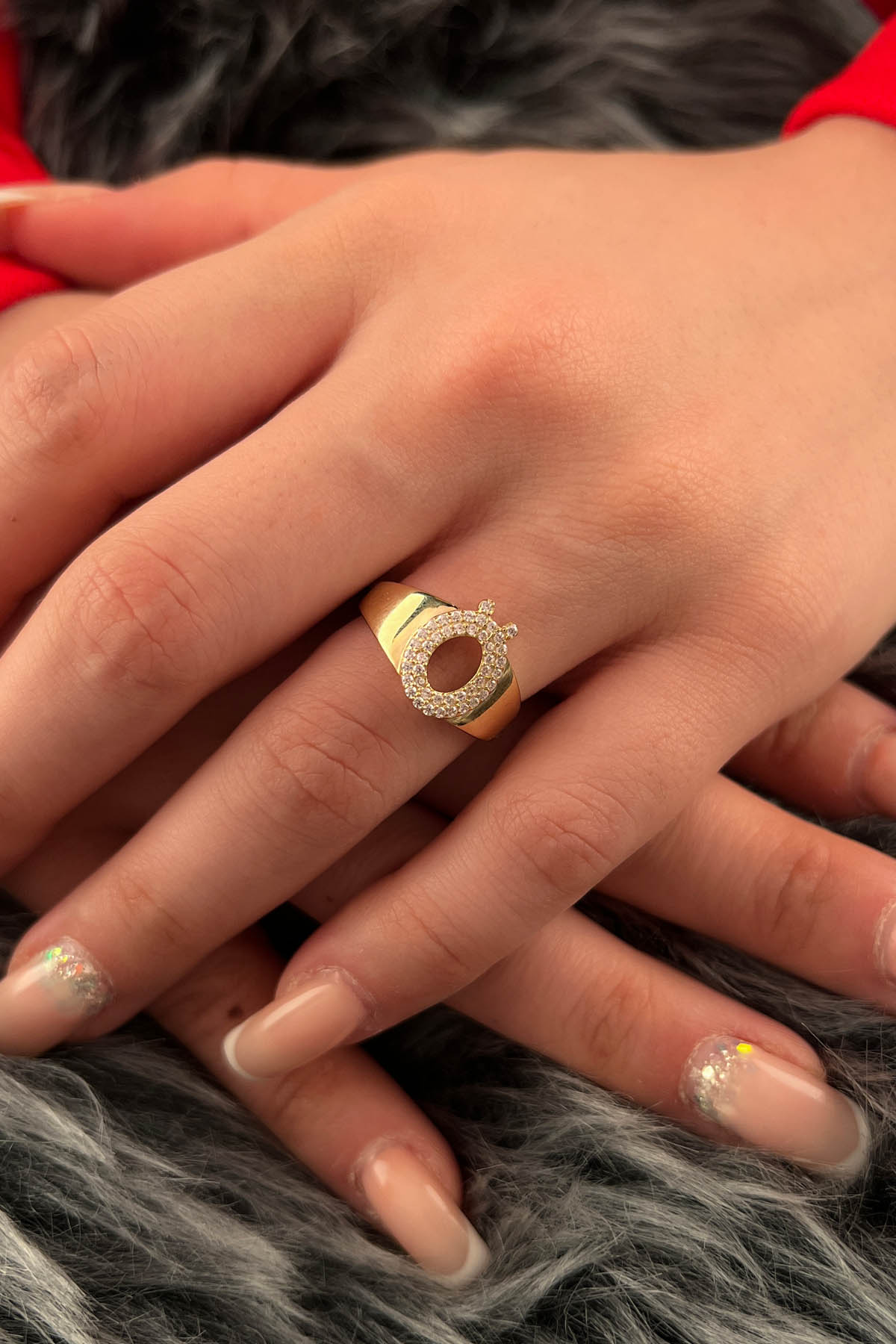 14ct Gold Stone Ö Initial Ring