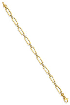 14ct Gold Stone Rectangular Paperclip Bracelet
