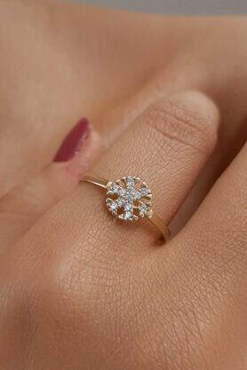14ct Gold Stone Snowflake Ring 1