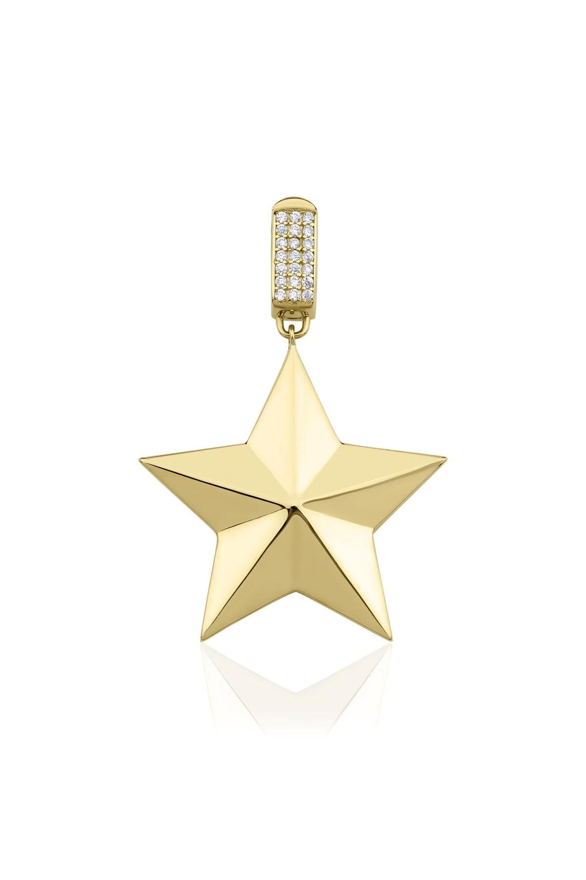 14ct Gold Stone Star Charm