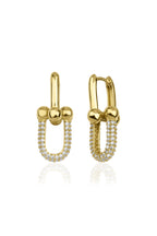 14ct Gold Stone U Link Earrings