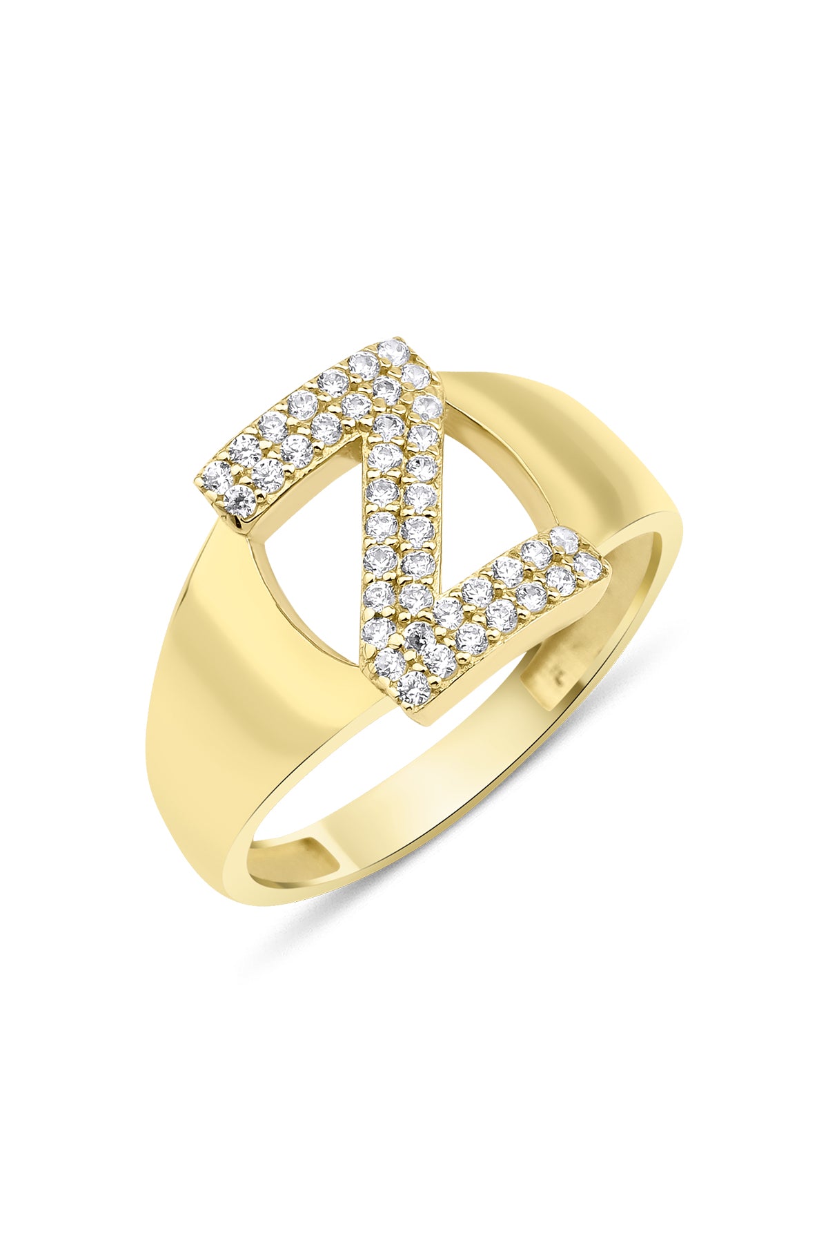 14ct Gold Stone Z Initial Ring