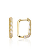 14ct Gold Stones Rectangular Earrings