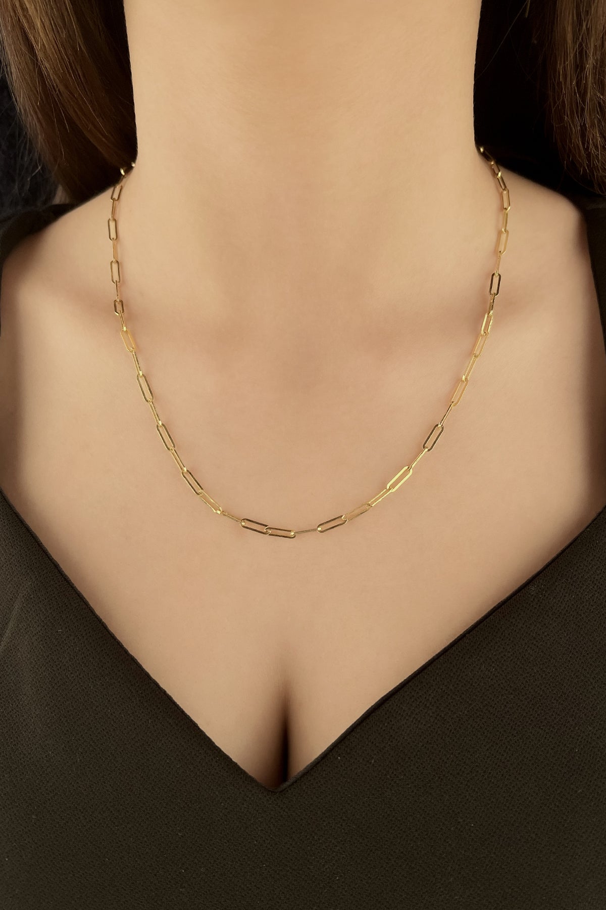 14ct Gold Straight Paperclip Chain 0.122 inch