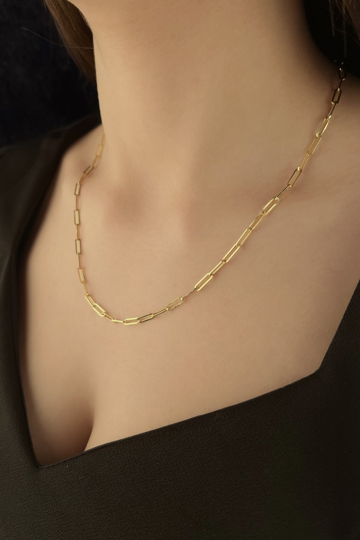 14ct Gold Straight Paperclip Chain 0.122 inch