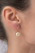 14ct Gold Straight Patterned Euroball Earrings ( Big )