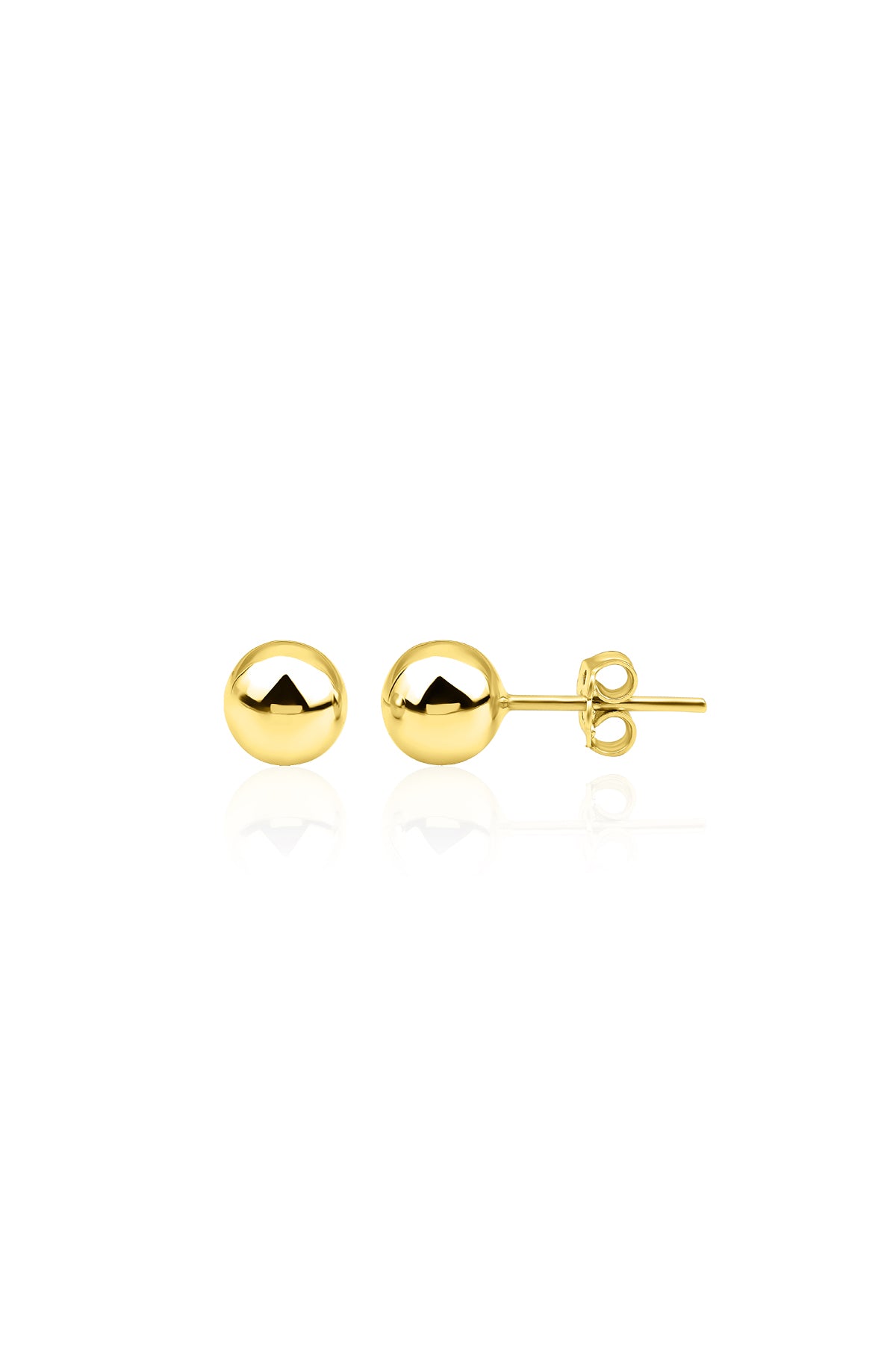 14K Gold Stud Ball Earrings 0.173 inch