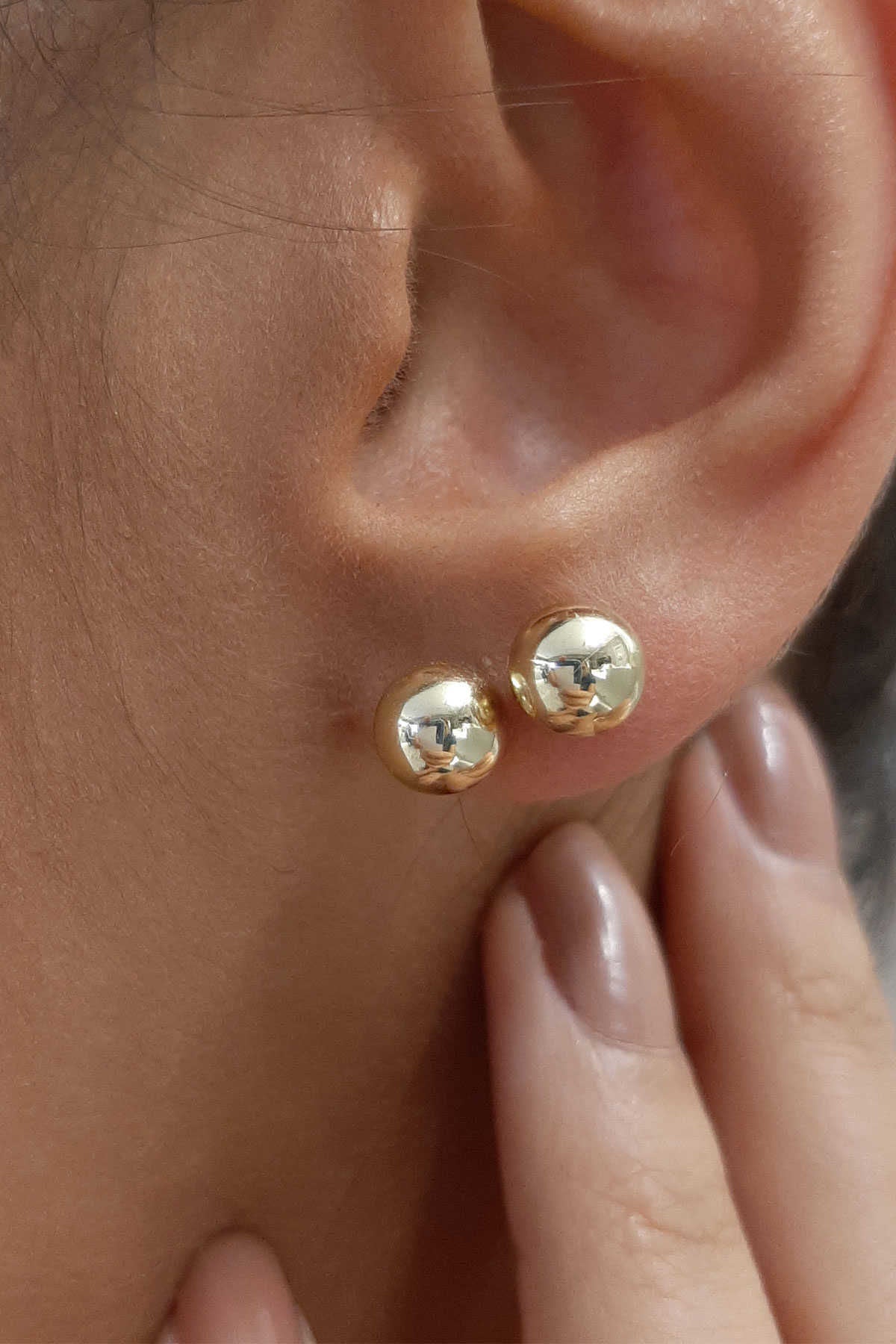 14ct Gold Stud Ball Earrings  0.275 inch