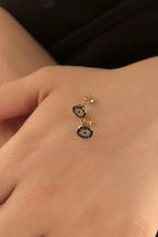 14ct Gold Stud Small Evil Eye Earrings