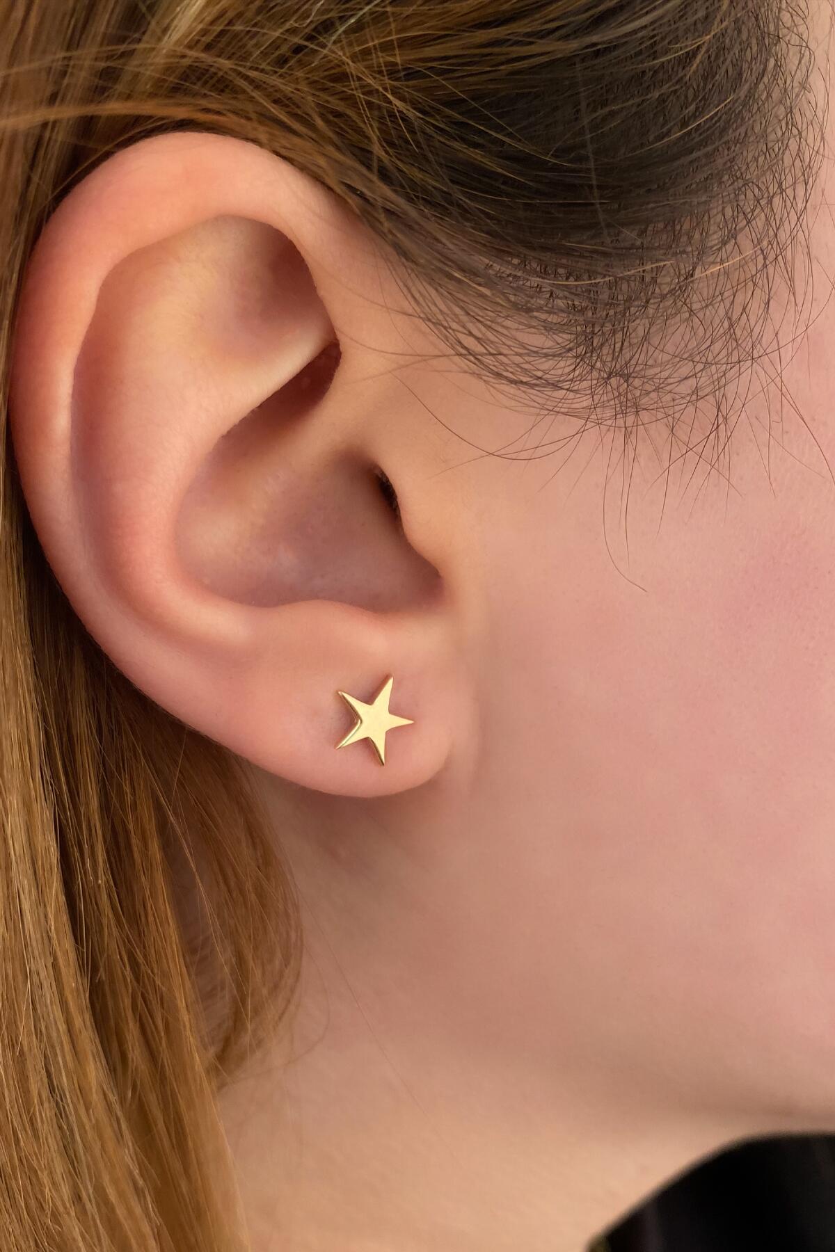 14ct Gold Stud Star Shape Earrings
