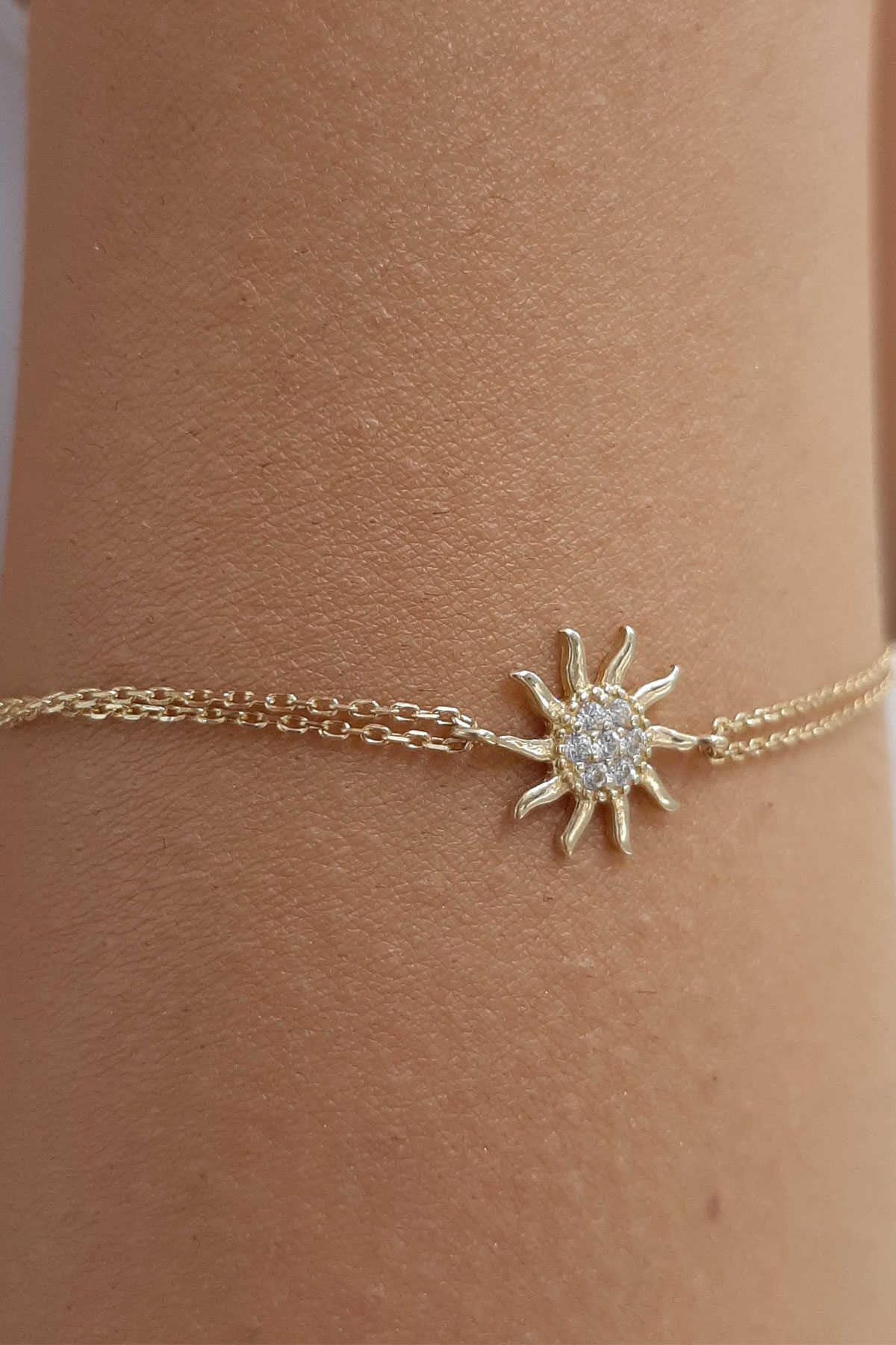 14ct Gold Sun-Detail Bracelet