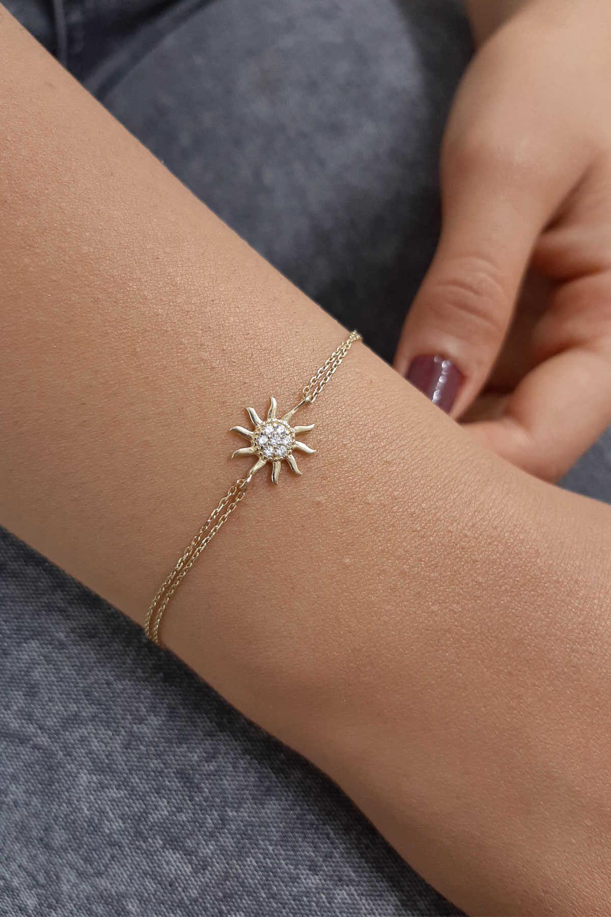 14ct Gold Sun-Detail Bracelet