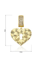 14ct Gold Sunburst Heart Shape Charm