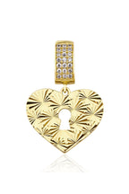 14ct Gold Sunburst Heart Shape Charm