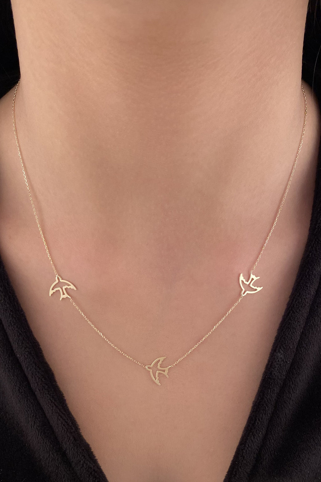 14ct Gold Swallow Necklace